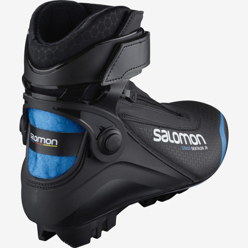 Kids' Salomon S/RACE SKIATHLON PILOT JUNIOR Ski Boots Black / Blue | IN3607JPQ