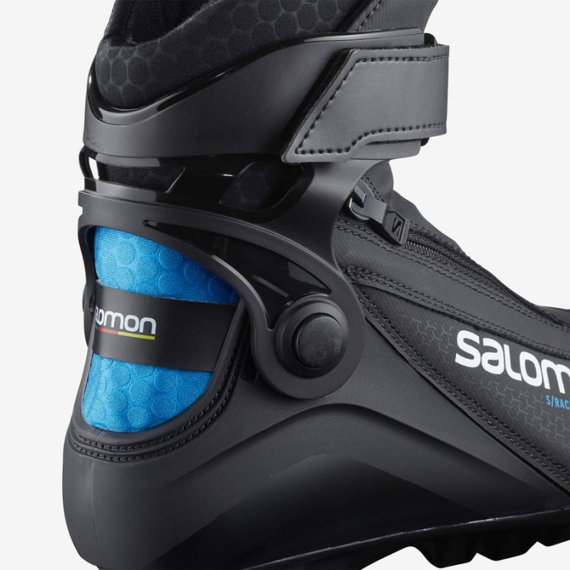 Kids' Salomon S/RACE SKIATHLON PILOT JUNIOR Ski Boots Black / Blue | IN3607JPQ