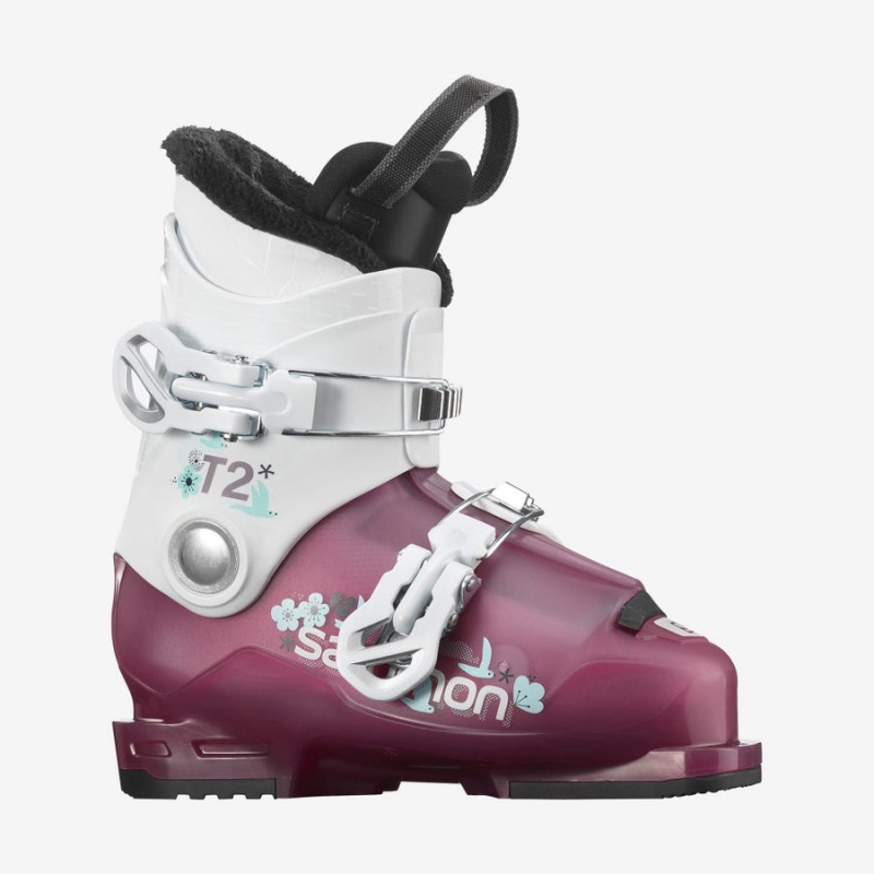 Kids\' Salomon T2 RT GIRLY Ski Boots Purple / White | IN3612CTV