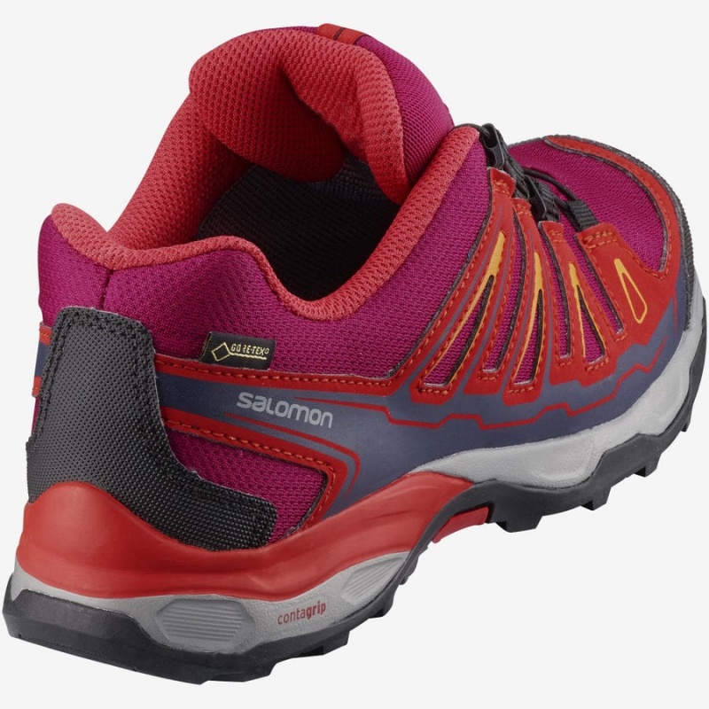 Kids' Salomon X-ULTRA MID GORE-TEX Hiking Shoes Red | IN3590QMA