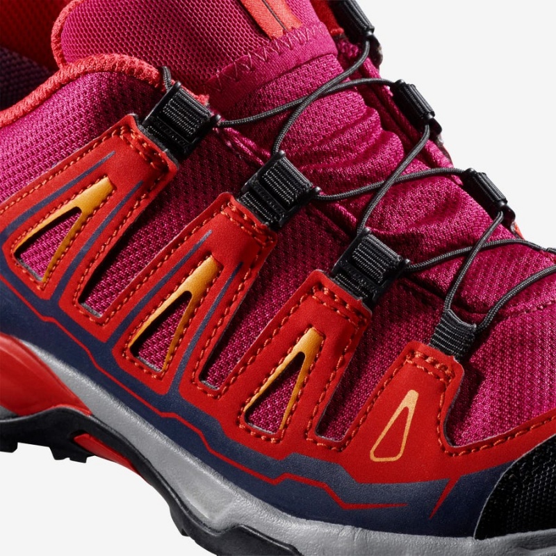 Kids' Salomon X-ULTRA MID GORE-TEX Hiking Shoes Red | IN3590QMA