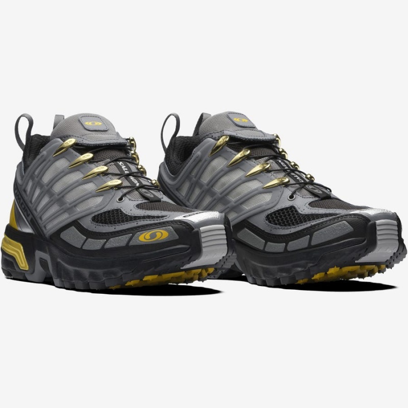 Men's Salomon ACS PRO ADVANCED Sneakers Grey / Yellow | IN2173LIS