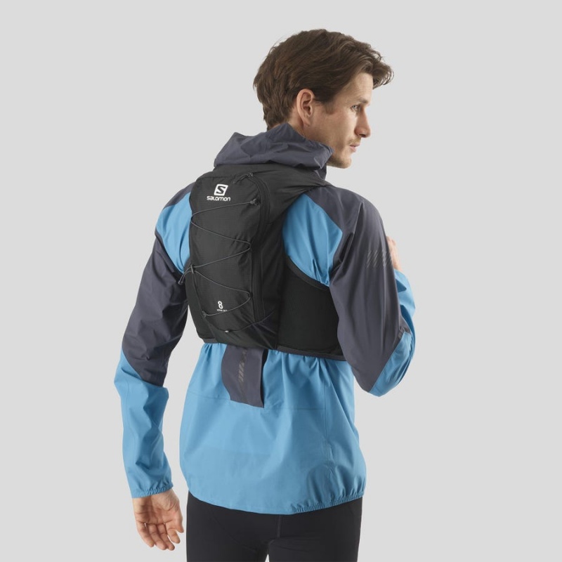 Men's Salomon ACTIVE SKIN 8 Running Packs Black | IN2537FDN