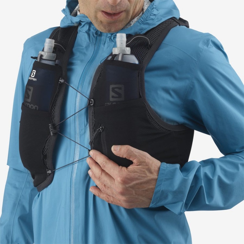 Men's Salomon ACTIVE SKIN 8 Running Packs Black | IN2537FDN