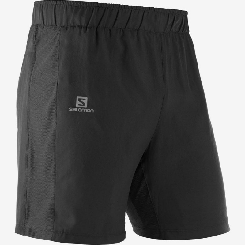 Men\'s Salomon AGILE 2IN1 Shorts Black | IN2444NWY