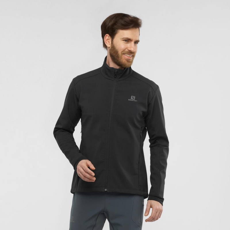 Men's Salomon AGILE SOFTSHELL Jackets Black | IN2366NWY