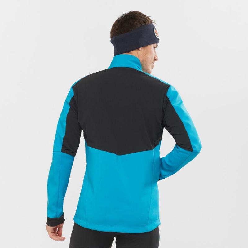 Men's Salomon AGILE SOFTSHELL Jackets Blue | IN2367MQZ