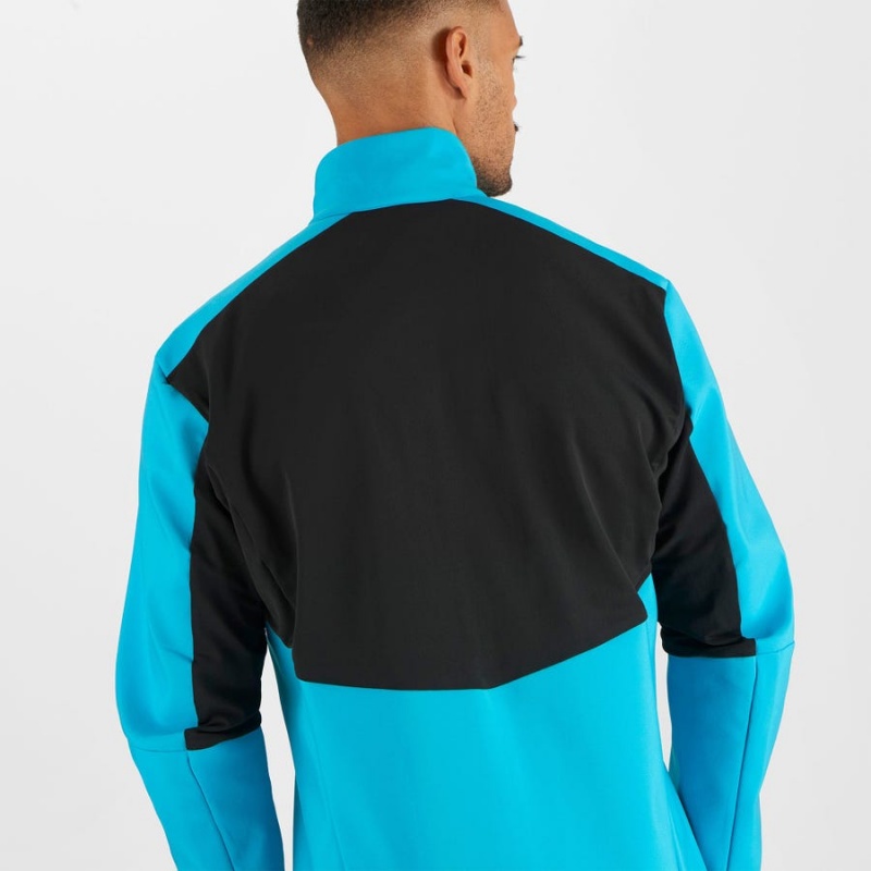 Men's Salomon AGILE SOFTSHELL Jackets Blue | IN2367MQZ