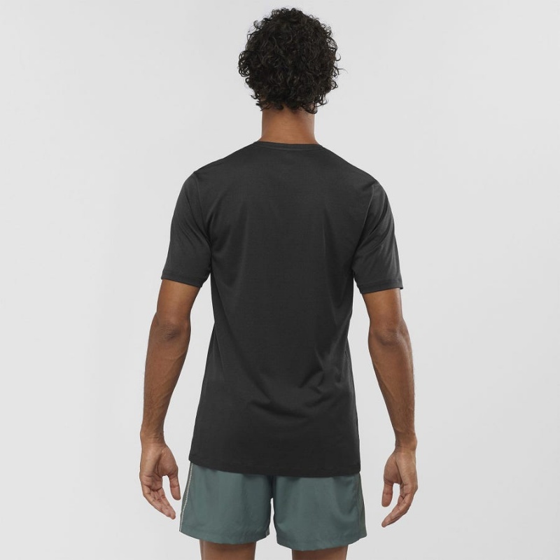 Men's Salomon AGILE TRAINING T Shirts Black | IN2380DFM