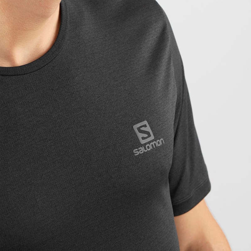 Men's Salomon AGILE TRAINING T Shirts Black | IN2380DFM