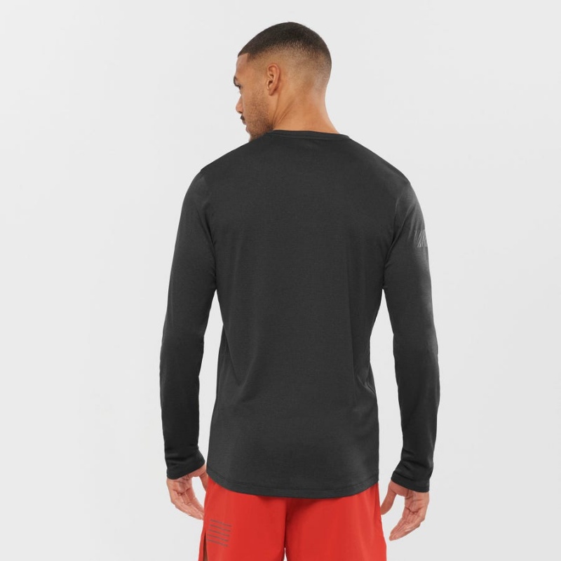 Men's Salomon AGILE T Shirts Black | IN2388XYU