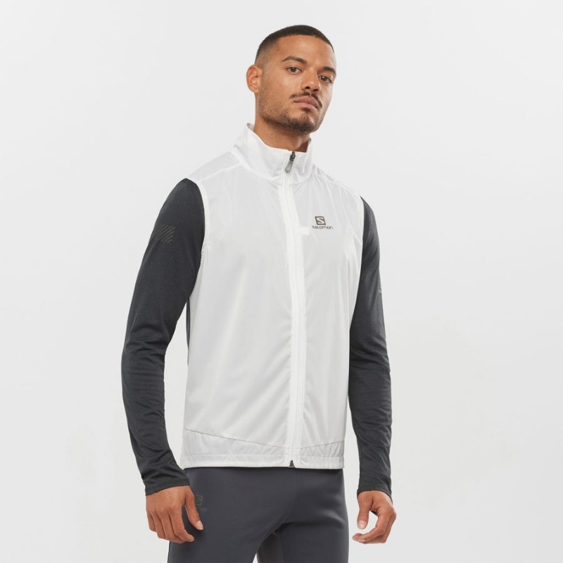 Men's Salomon BONATTI AERO HYBRID Jackets White | IN2332PJJ