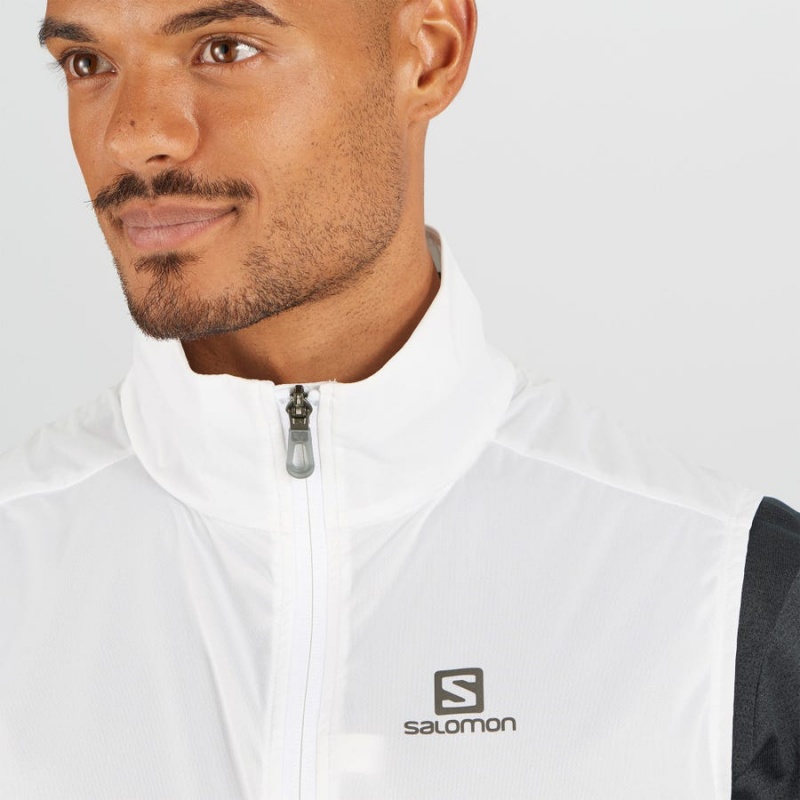 Men's Salomon BONATTI AERO HYBRID Jackets White | IN2332PJJ