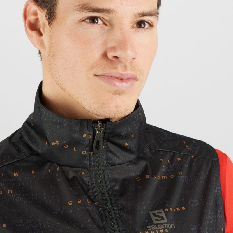 Men's Salomon BONATTI AERO HYBRID Jackets Black | IN2333AHK