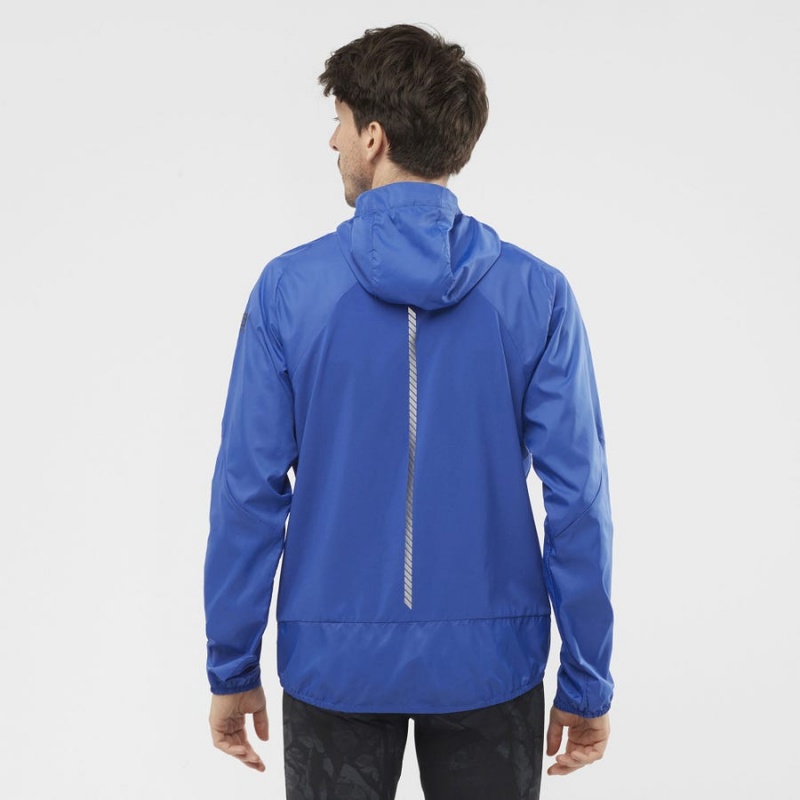 Men's Salomon BONATTI CROSS WIND WINDBREAKERS Jackets Blue | IN2360LIS