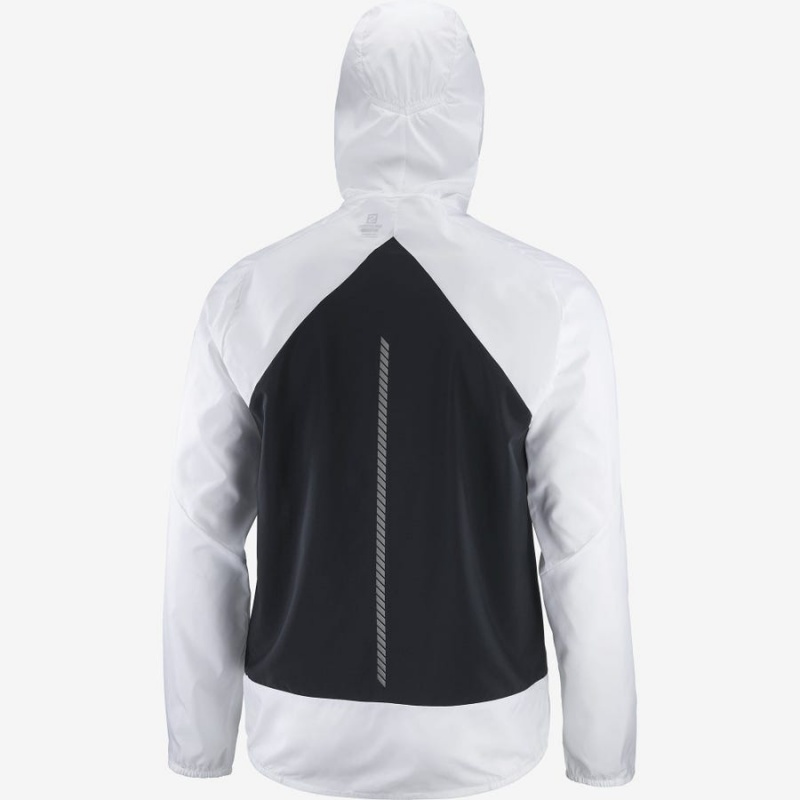 Men's Salomon BONATTI CROSS WIND WINDBREAKERS Jackets White | IN2362XYU