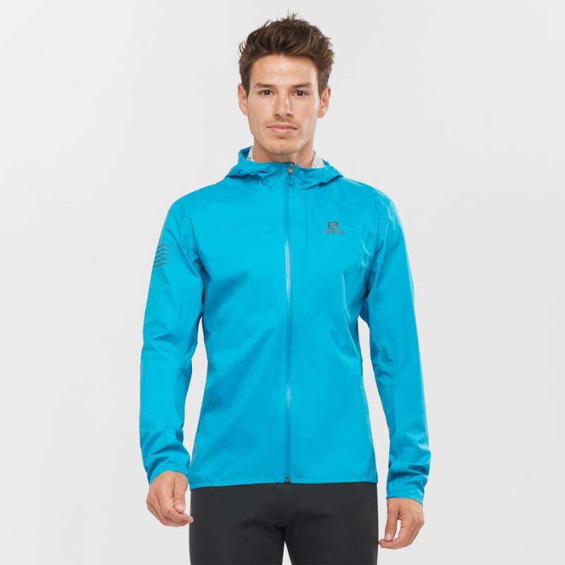 Men's Salomon BONATTI WATERPROOF 2.5L Jackets Blue | IN2352AHK