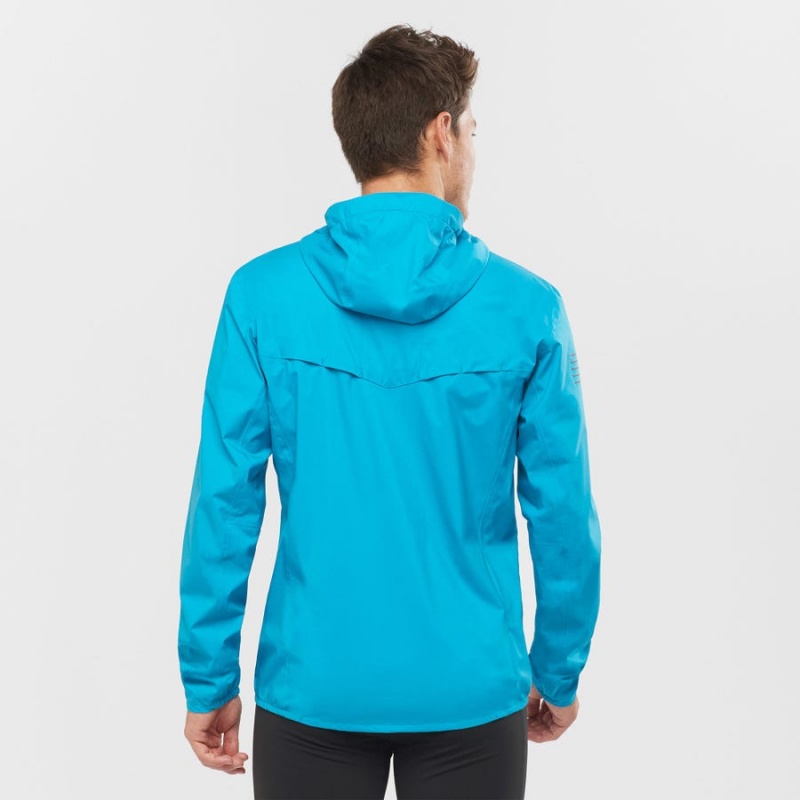 Men's Salomon BONATTI WATERPROOF 2.5L Jackets Blue | IN2352AHK