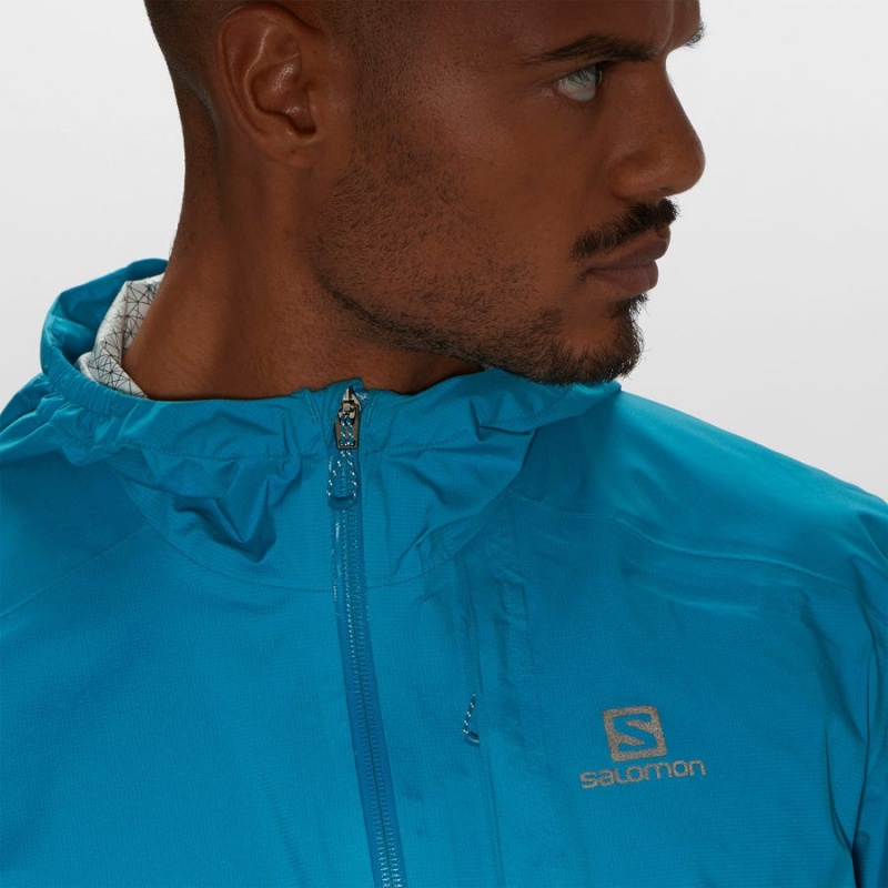 Men's Salomon BONATTI WATERPROOF 2.5L Jackets Blue | IN2352AHK