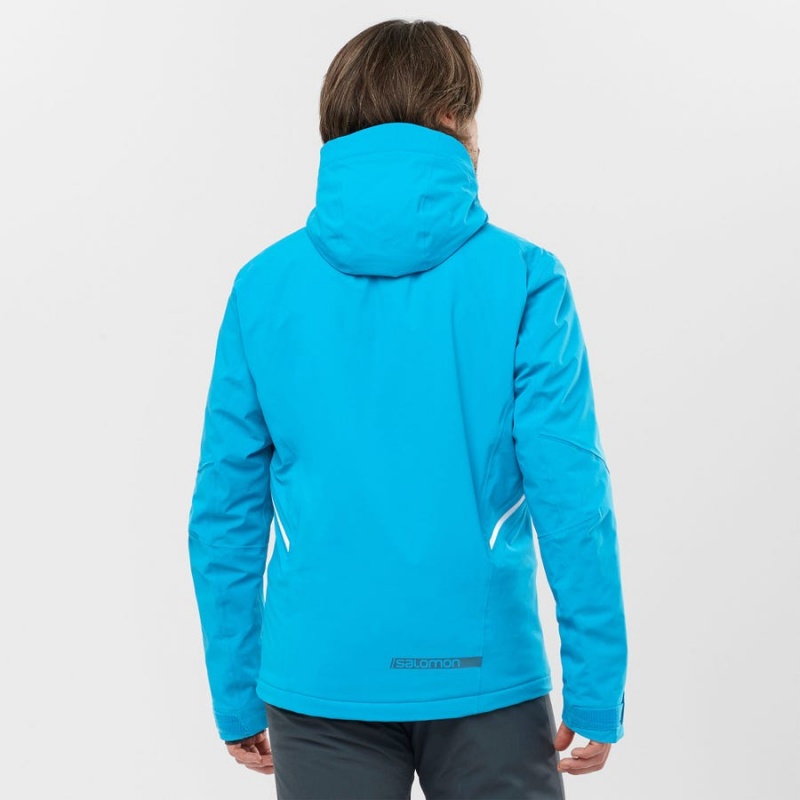 Men's Salomon BRILLIANT Ski Jackets Blue | IN2300RVD