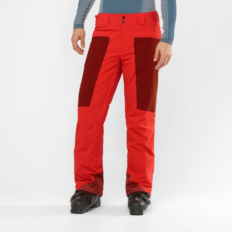 Men's Salomon BRILLIANT Ski Pants Red | IN2485FDN