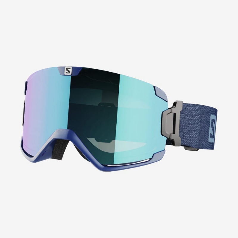 Men\'s Salomon COSMIC MULTILAYER Goggles Blue | IN2703BEX