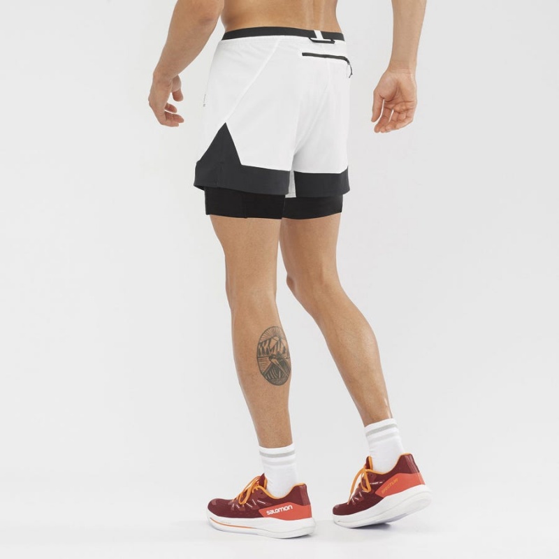 Men's Salomon CROSS 2IN1 Shorts White | IN2464KOR