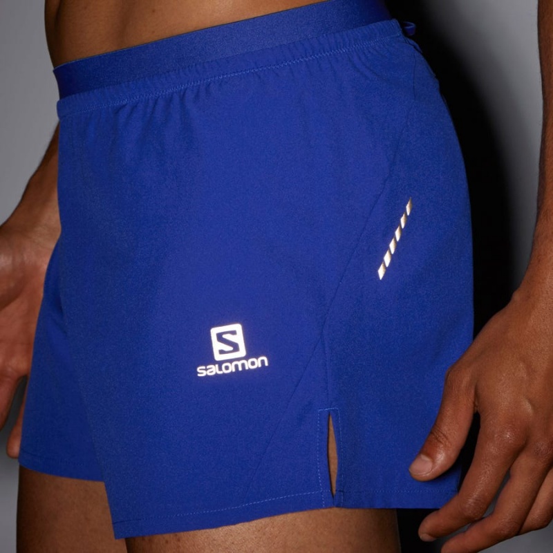 Men's Salomon CROSS 3'' Shorts Blue | IN2450TCE