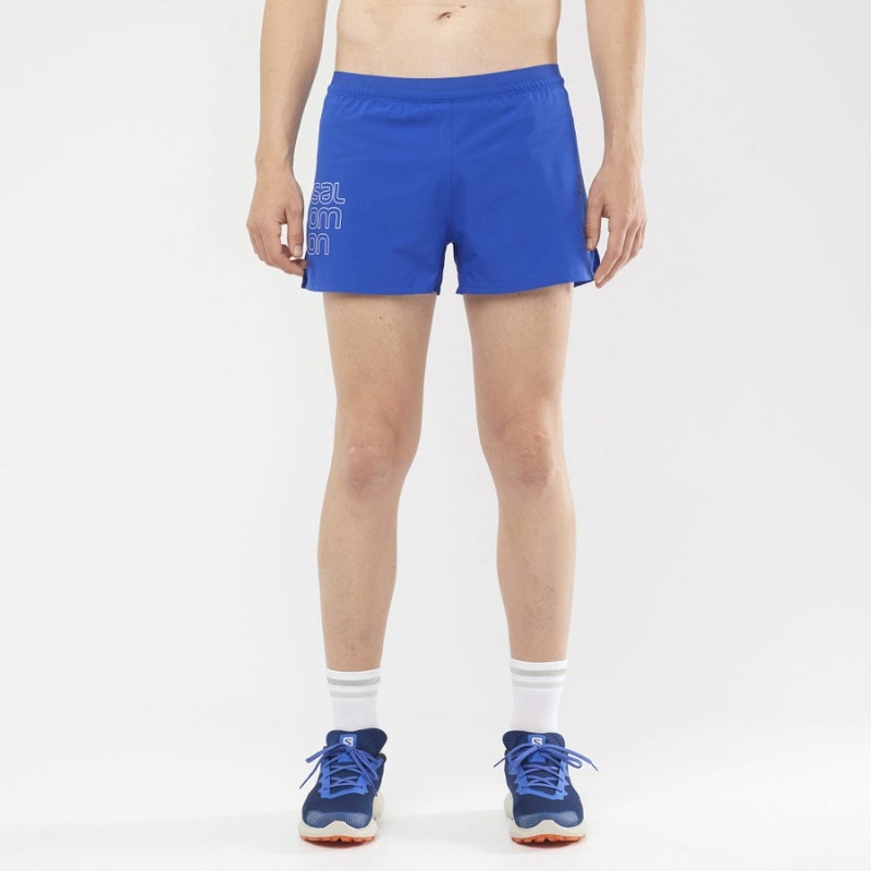 Men's Salomon CROSS 3'' Shorts Blue | IN2450TCE