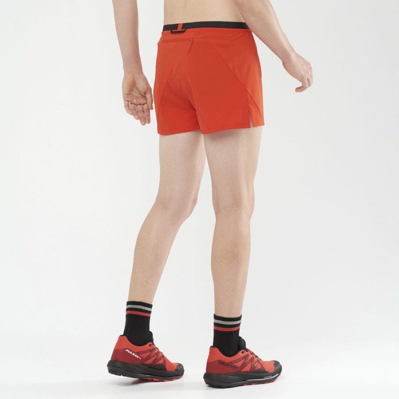 Men's Salomon CROSS 3'' Shorts Orange | IN2451YXF