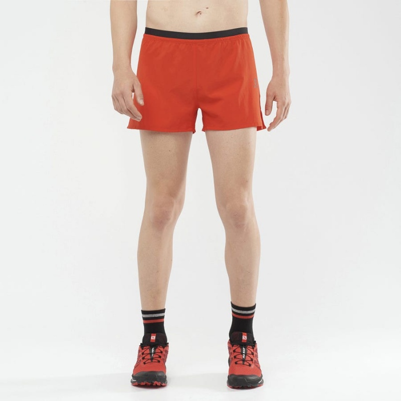 Men's Salomon CROSS 3'' Shorts Orange | IN2451YXF