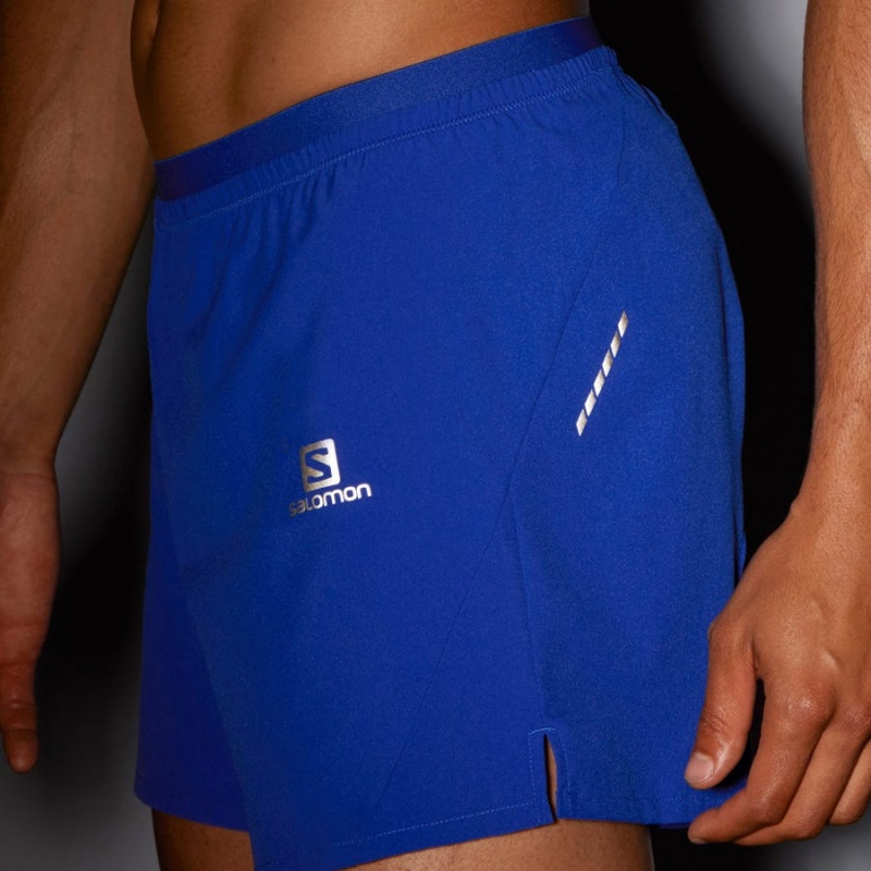 Men's Salomon CROSS 5'' Shorts Blue | IN2458SGL