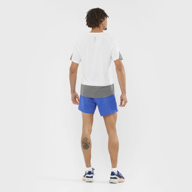 Men's Salomon CROSS 5'' Shorts Blue | IN2458SGL