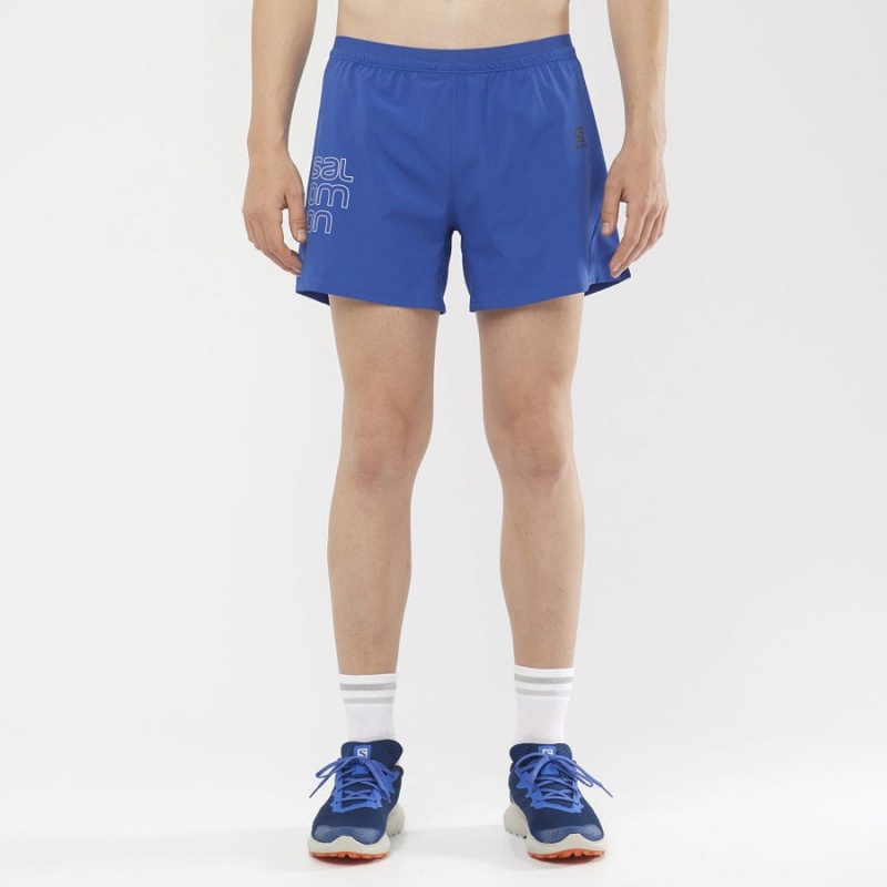 Men's Salomon CROSS 5'' Shorts Blue | IN2458SGL