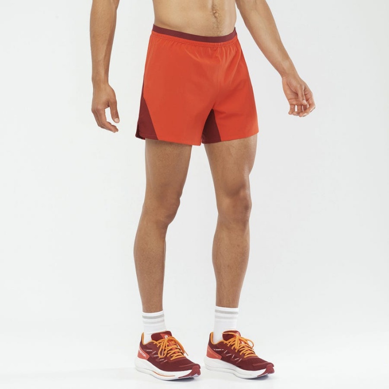 Men's Salomon CROSS 5'' Shorts Orange | IN2456AHK