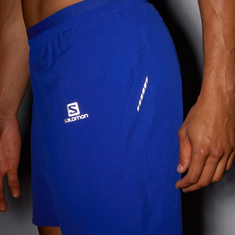 Men's Salomon CROSS 7'' Shorts Blue | IN2461GSO