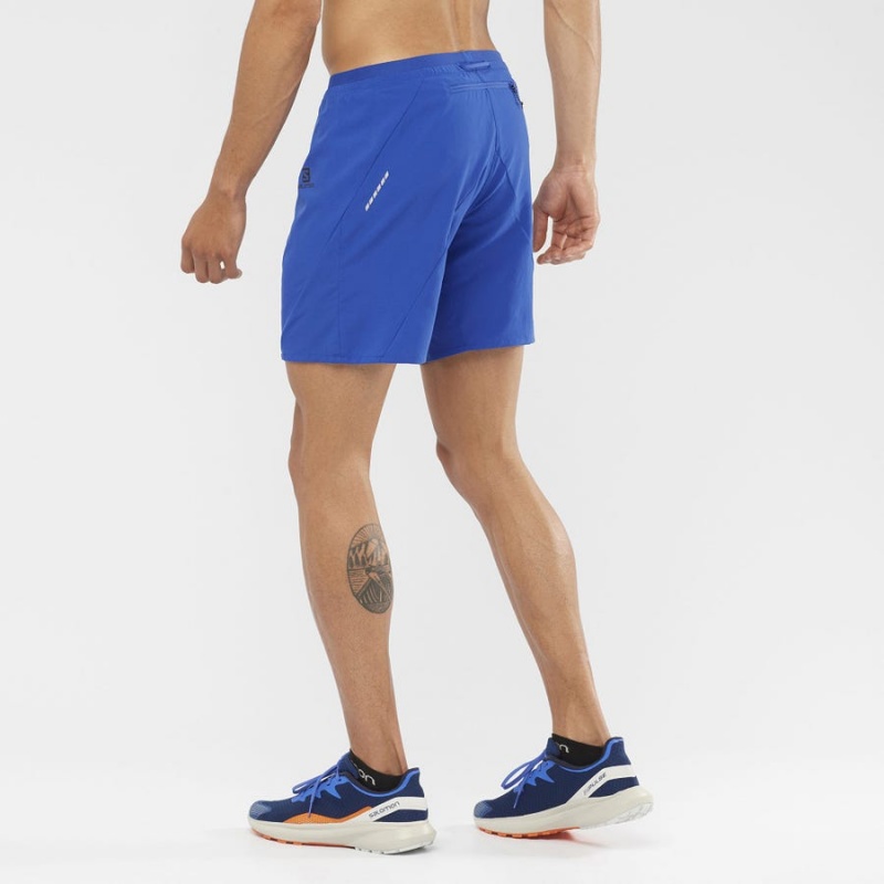 Men's Salomon CROSS 7'' Shorts Blue | IN2461GSO