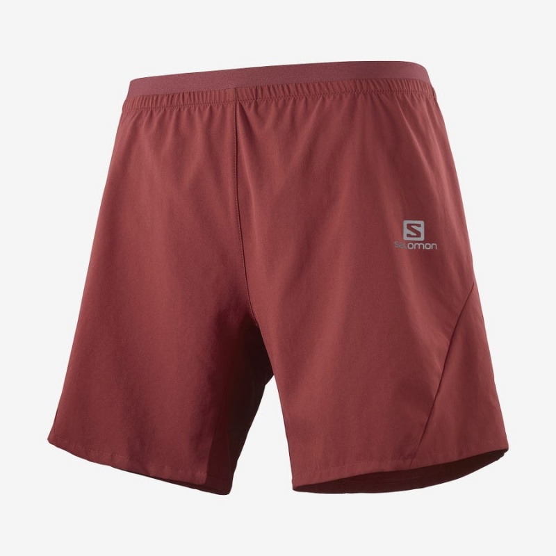 Men\'s Salomon CROSS 7\'\' Shorts Red | IN2460FDN