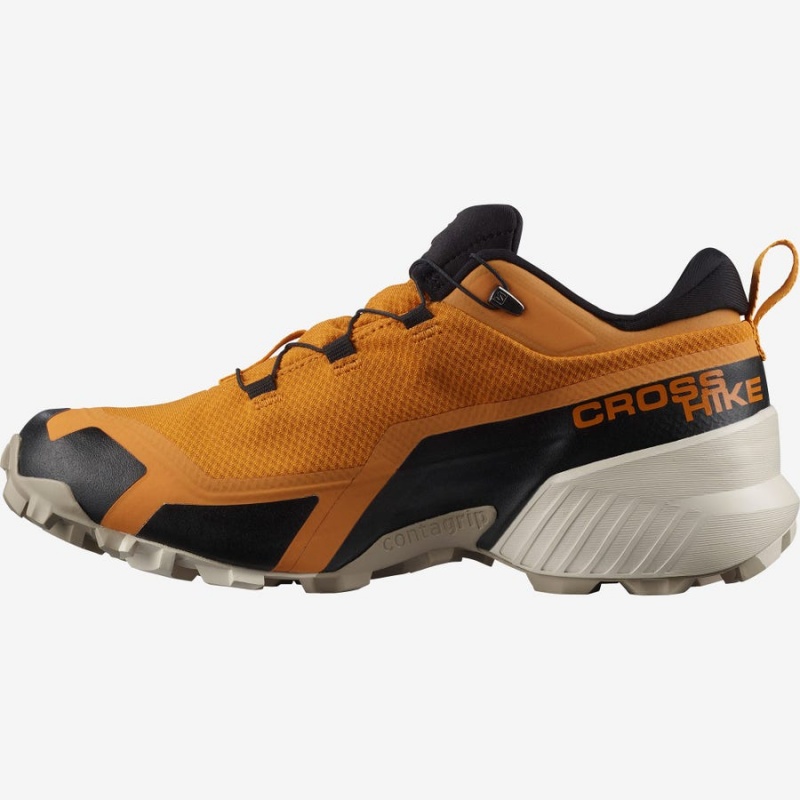 Men's Salomon CROSS HIKE GORE-TEX Hiking Shoes Orange | IN2018YXF