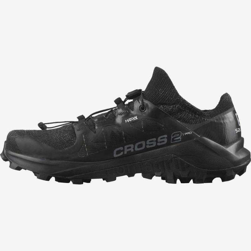 Men's Salomon CROSS PRO 2 Trail Running Shoes Black | IN2095SGL