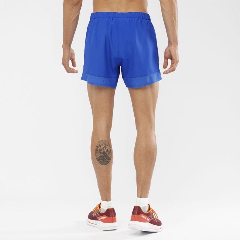 Men's Salomon CROSS REBEL 5'' Shorts Blue | IN2448EBC