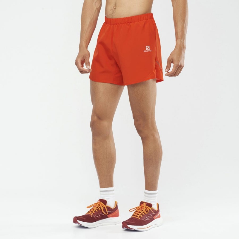 Men's Salomon CROSS REBEL 5'' Shorts Orange | IN2446QMA