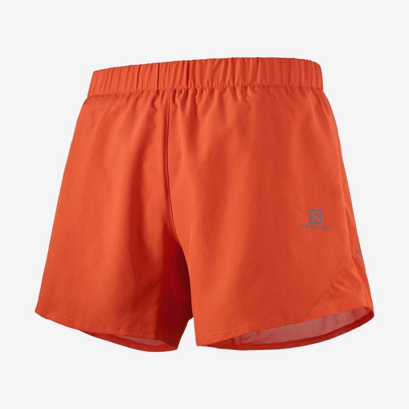 Men\'s Salomon CROSS REBEL 5\'\' Shorts Orange | IN2446QMA