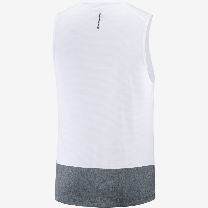 Men's Salomon CROSS RUN T Shirts White | IN2391BEX