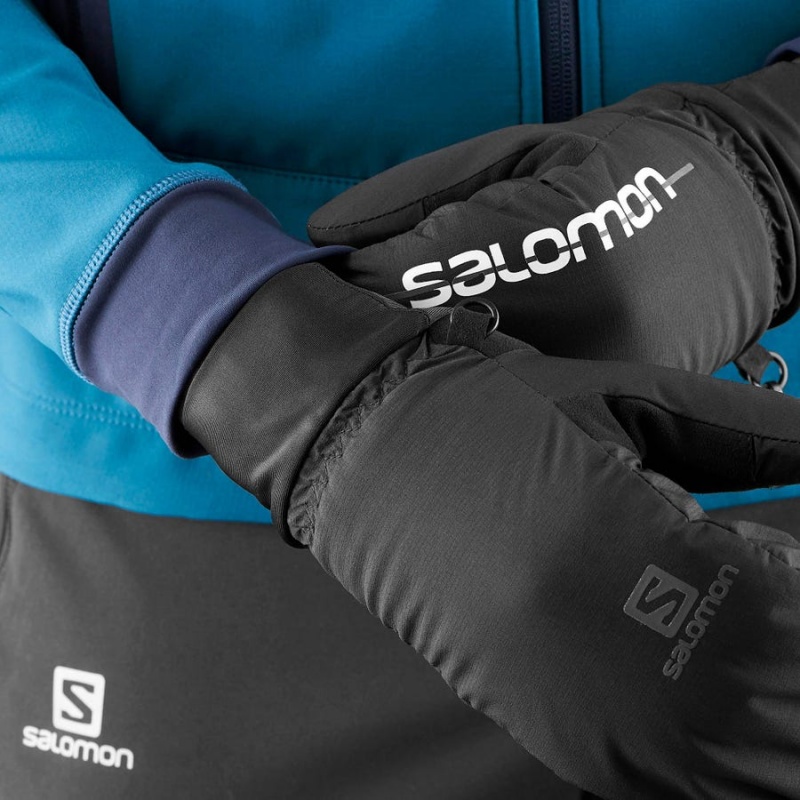 Men's Salomon CROSS WINTER TRAINING Gloves Black | IN2696JPQ