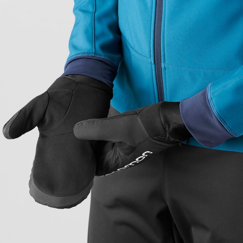 Men's Salomon CROSS WINTER TRAINING Gloves Black | IN2696JPQ