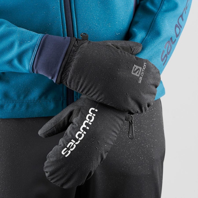 Men's Salomon CROSS WINTER TRAINING Gloves Black | IN2696JPQ