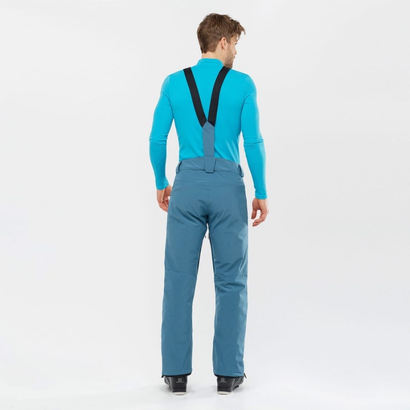 Men's Salomon EDGE Ski Pants Blue | IN2481JPQ