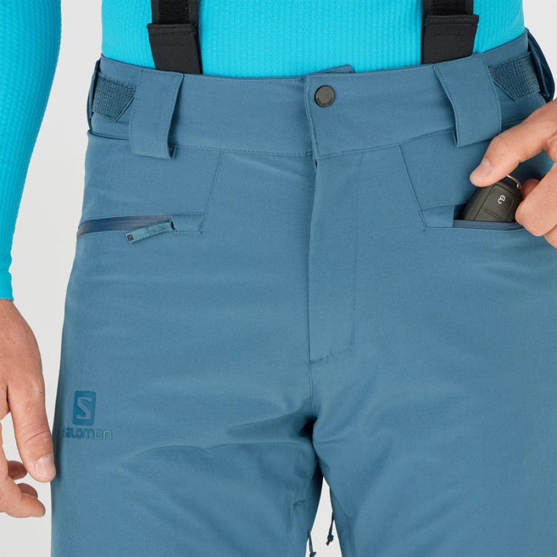 Men's Salomon EDGE Ski Pants Blue | IN2481JPQ