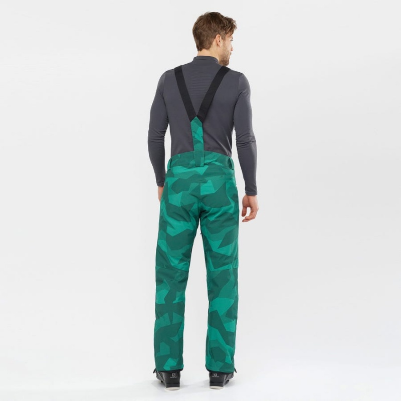 Men's Salomon EDGE Ski Pants Green | IN2482AHK